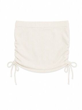 Free People Beach Cabo Skirt Cream Ruched Side Tie Mini Skirt Size M